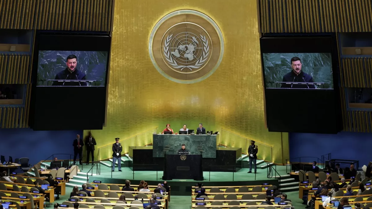 Володимир Зеленський виступає на 80-й сесії Генеральної Асамблеї ООН / Фото Reuters