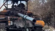 Знищений російський танк Т-62 на Донбасі / Фото: t.me/lost_warinua