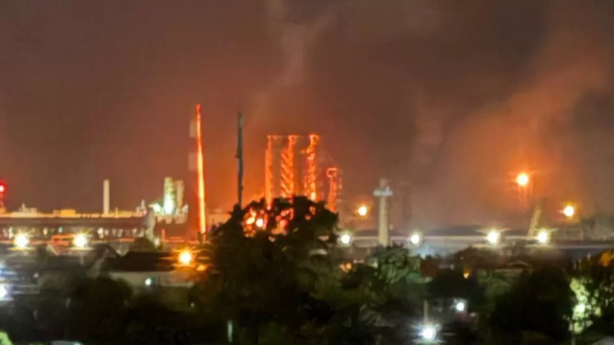 Афіпський НПЗ після атаки дронів. Архівне фото / Фото  з соцмереж