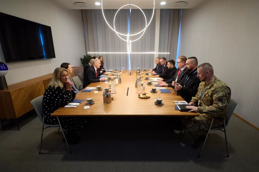 Президент Украины Владимир Зеленский встретился с Премьер-министром Норвегии Йонасом Гаром Стере / Фото: ОП