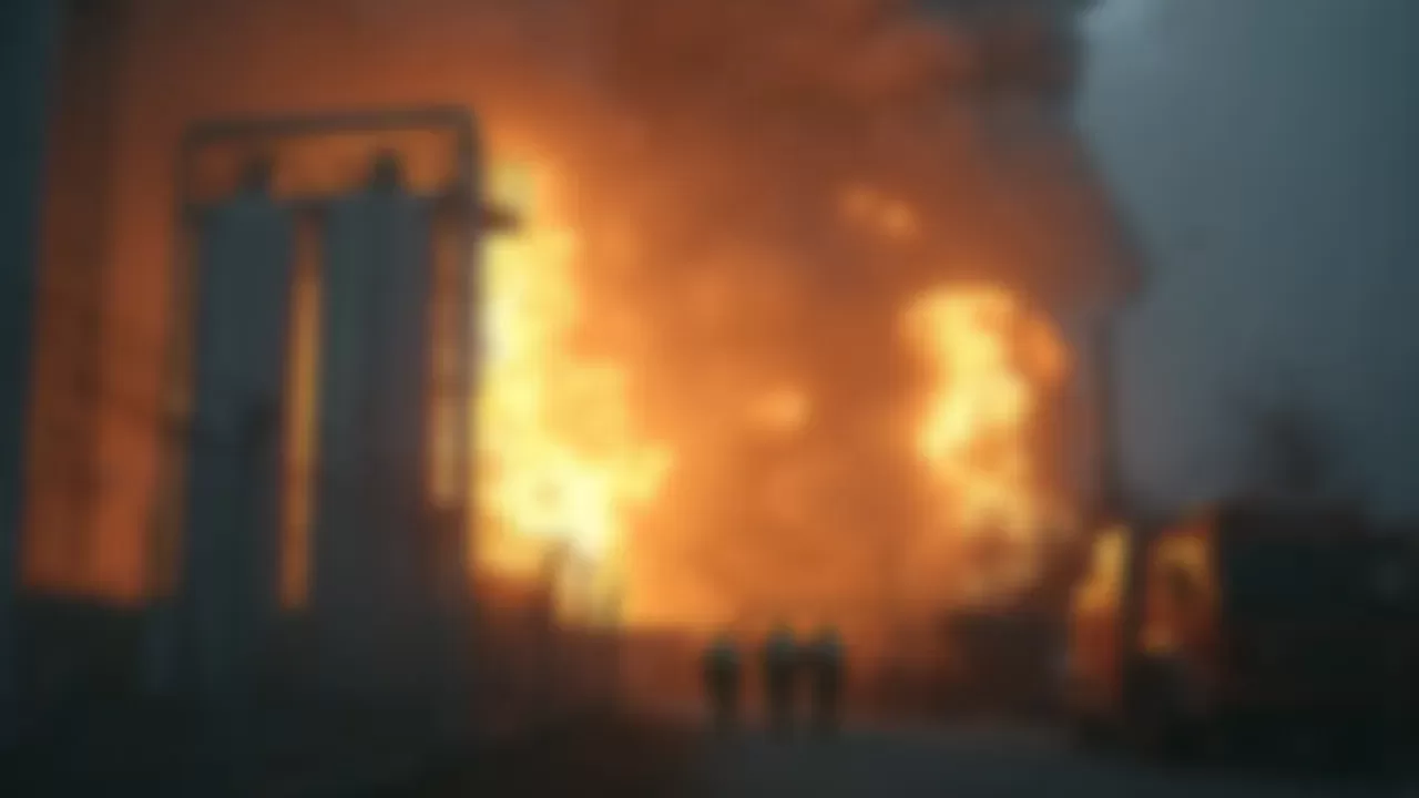 Пожар после обстрела / Фото: Нафтогаз 