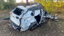 Поврежденный в ДТП Toyota RAV4 / Фото: Полиция Киевщины