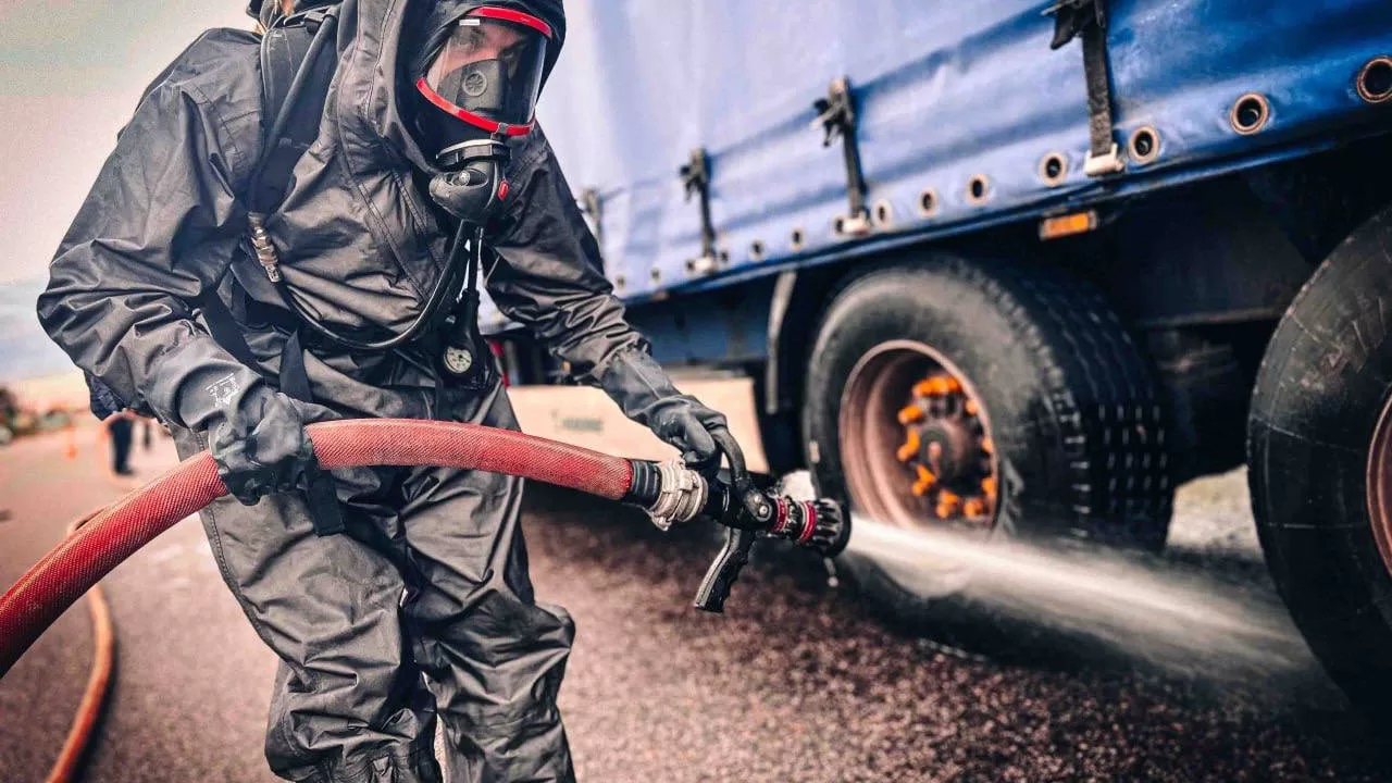 Ліквідація розливу хімічної речовини / Фото: ДСНС Київщини