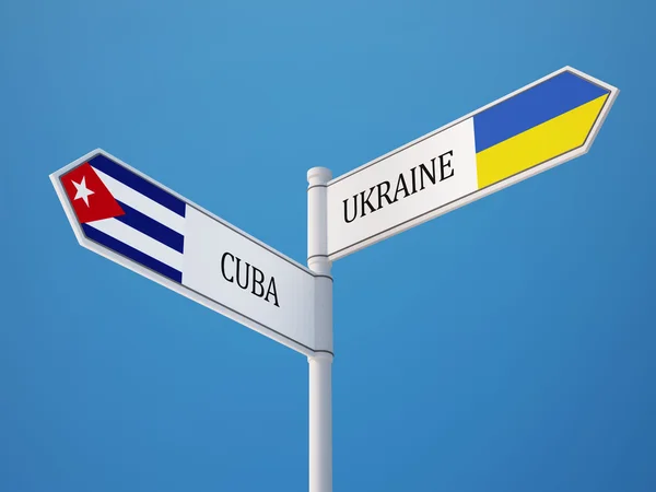 Покажчики з прапорами Куби та України / Фото: depositphotos