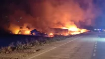 At night, the Russians again attacked the Odesa region with strike drones. As a result of the strike, five trucks caught fire / Photo: Odesa Regional Military Administration