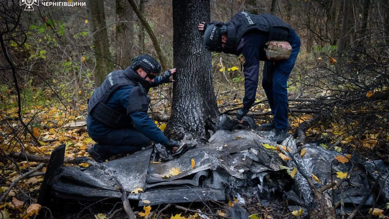 Сбитый "шахед" / Фото: ГСЧС