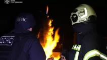 Вследствие российских ударов этой ночью на территории Полтавской области возникли масштабные пожары в нескольких локациях / Фото: ГСЧС