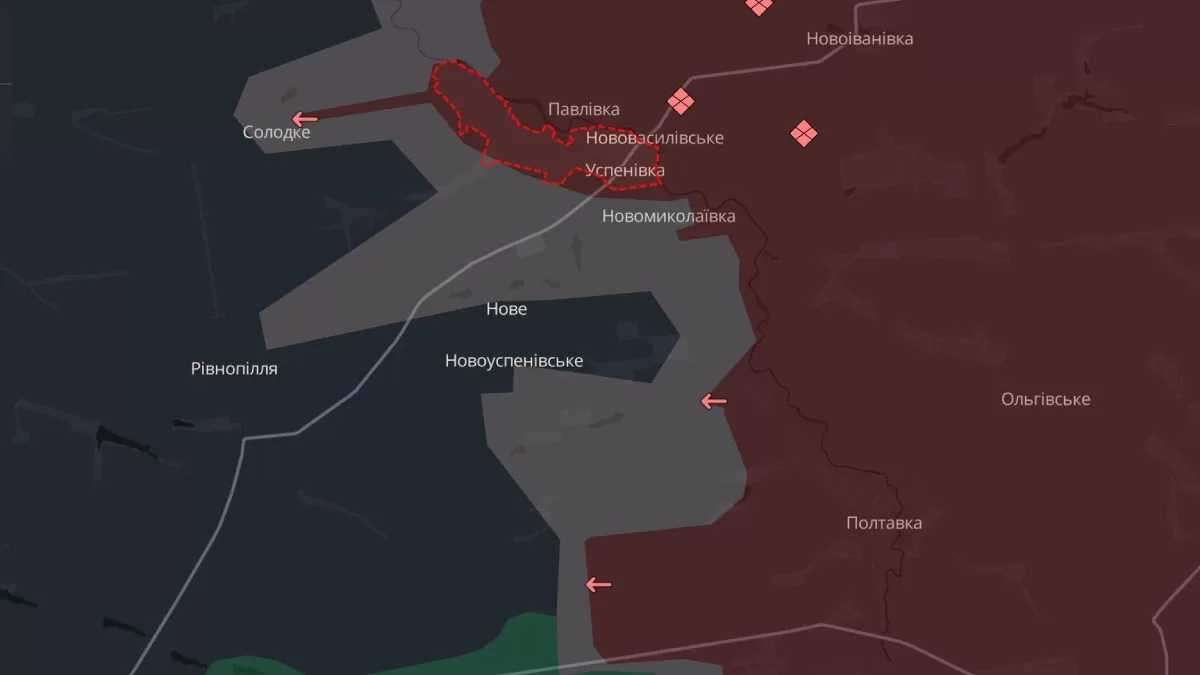 Орієнтовна карта бойових дій станом на 8 листопада о 22:50 / DeepStateMap