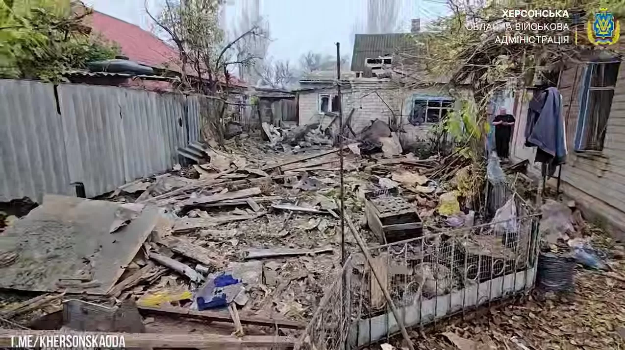 Обстріл Корабельного району Херсона / Скріншот з відео Херсонської ОВА