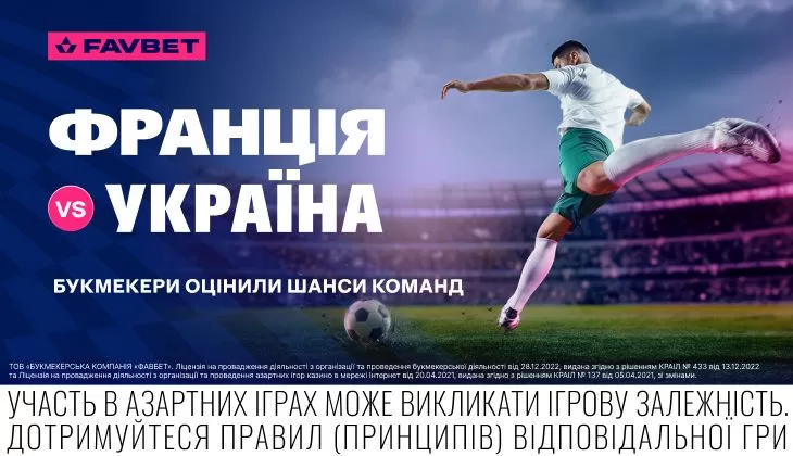 Франція – Україна. Букмекери оцінили шанси команд