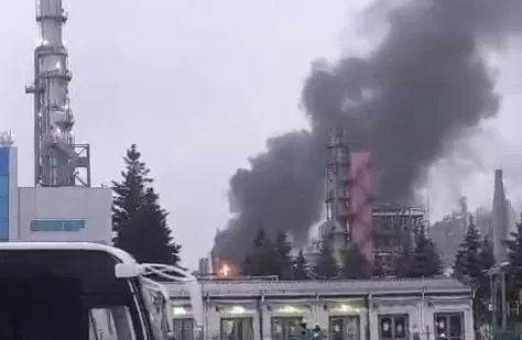 Пожежа на НПЗ у Нижньокамську / Скриншот