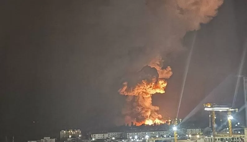 Пожежа на пункті базування кораблів “Новороссийск” / Фото: t.me/exilenova_plus