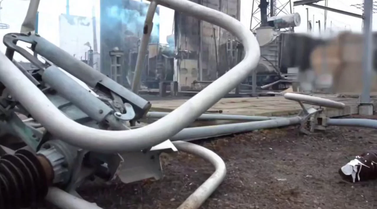 Наслідки російського удару по об'єкту енергетики / Скриншот