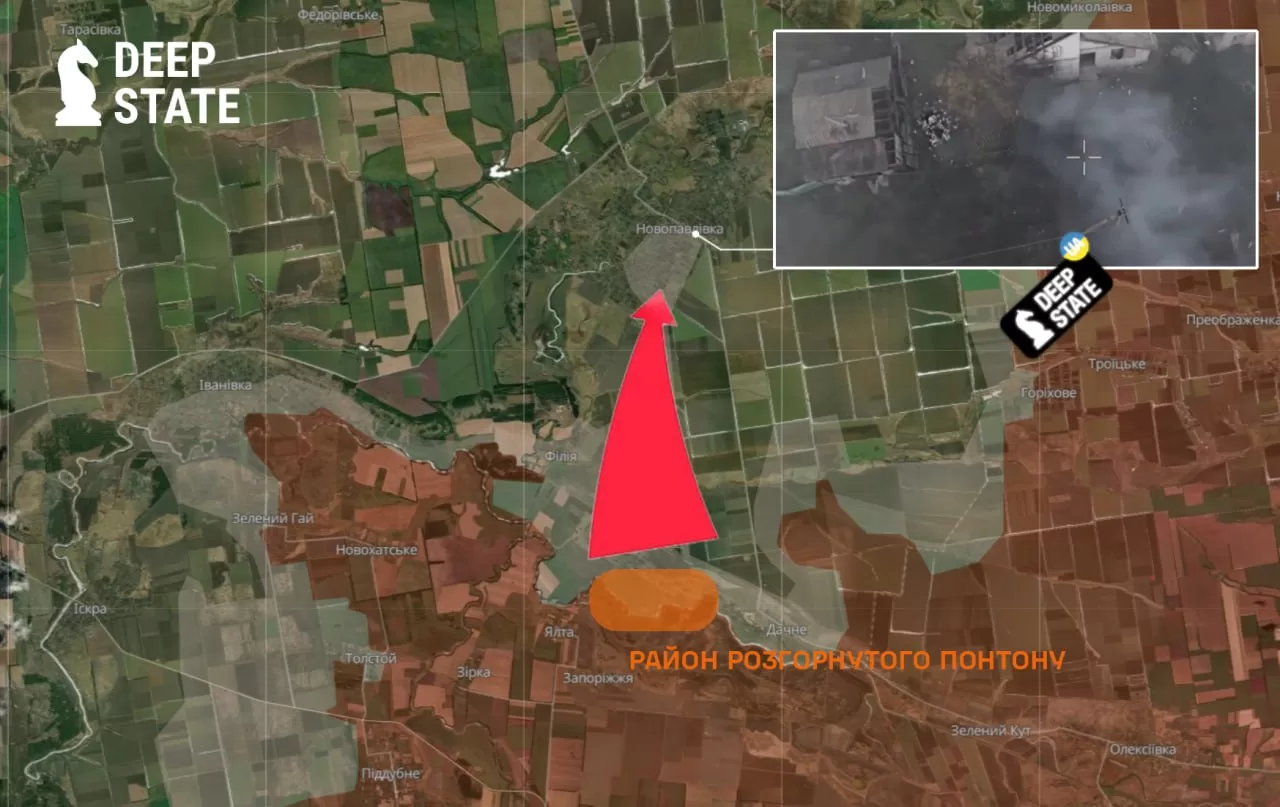 Російські війська штурмували Новопавлівку, висадивши десант через понтонну переправу — DeepState