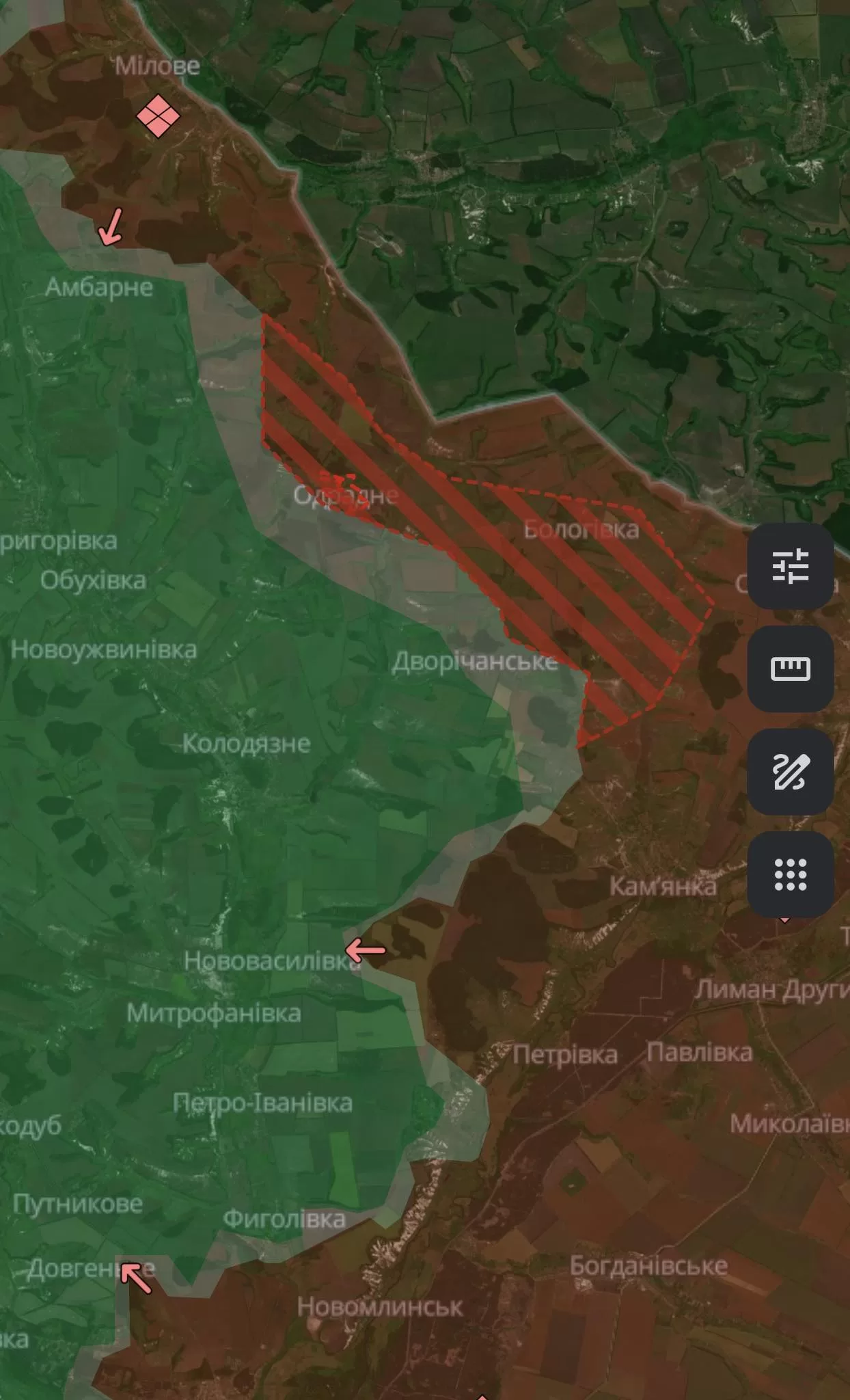 Немічев попереджає про просування ворога в районі Дворічної