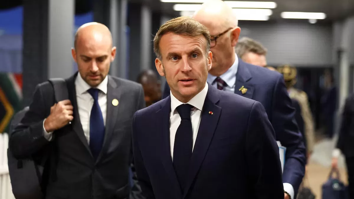 Президент Франції Еммануель Макрон під час саміту країн G20 в Йоганнесбурзі, 22 листопада 2025 року / Фото Reuters