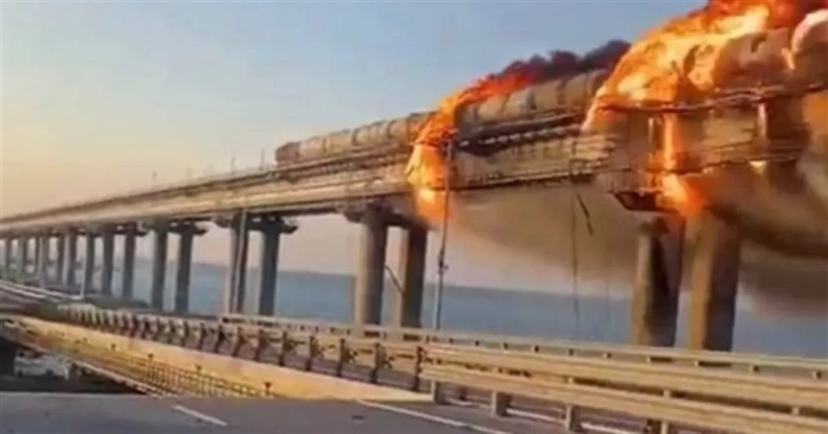Пожар на Крымском мосту / Фото: Соцсети