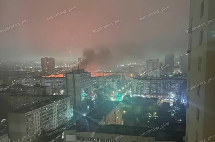 Fire after an explosion in Saratov, Russia / Photo from social media