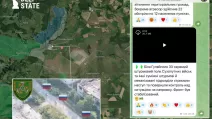 Мапа DeepState, так скріншот повидомлень Сил оборони Півдня