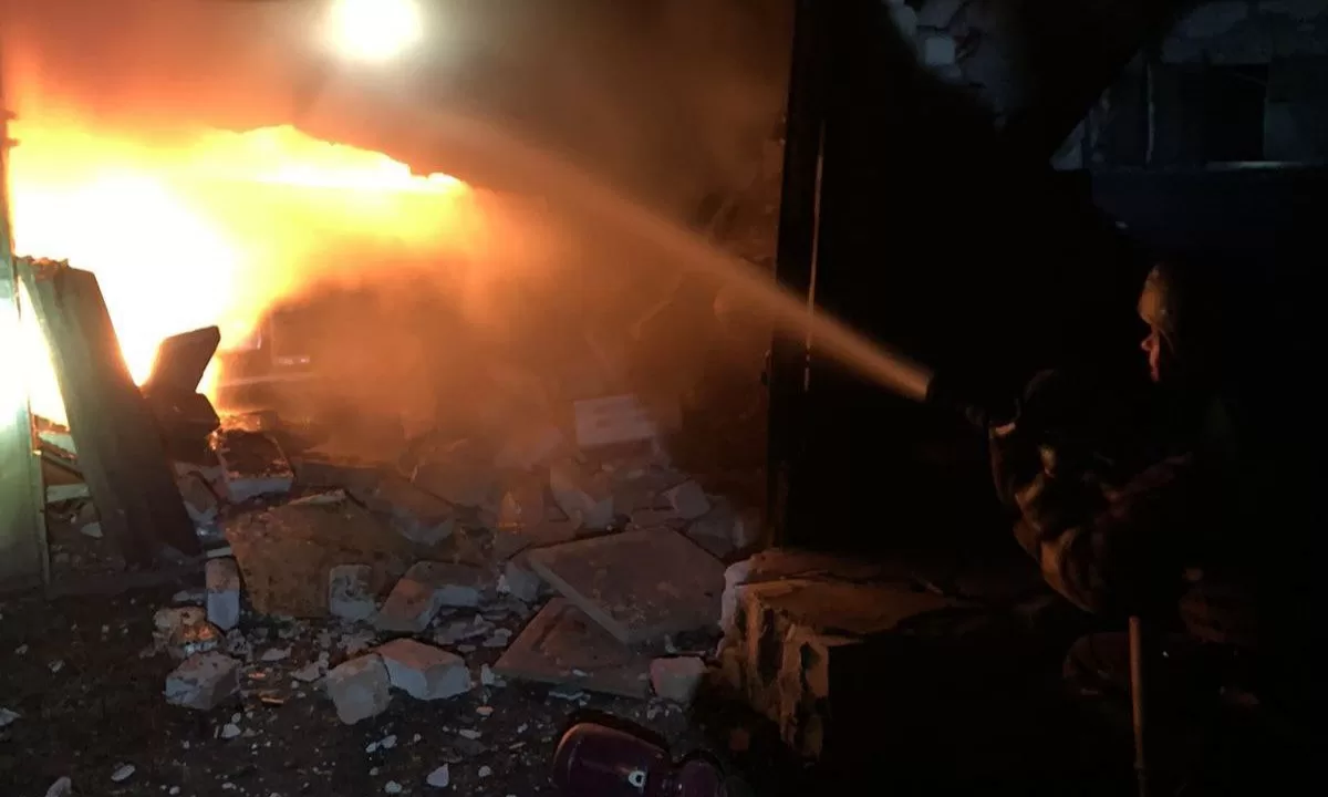 Fire after UAV attack in Dnipropetrovsk region / Photo: Vladislav Gaivanenko