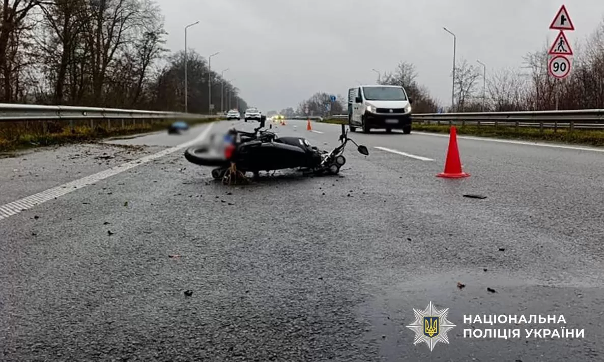 Место гибели мотоциклиста в Житомирской области / Фото: ГУНП в Житомирской области