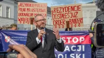 Депутат Конфедерації Гжегож Браун на мітингу «Стоп українізації Польщі» / Фото Адам Шиманьський / Гжегож Браун / Facebook