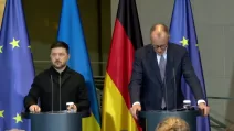 Спільна пресконференція Фрідріха Мерца і Володимира Зеленського в Берліні. 15 грудня 2025 / Скріншот трансляції