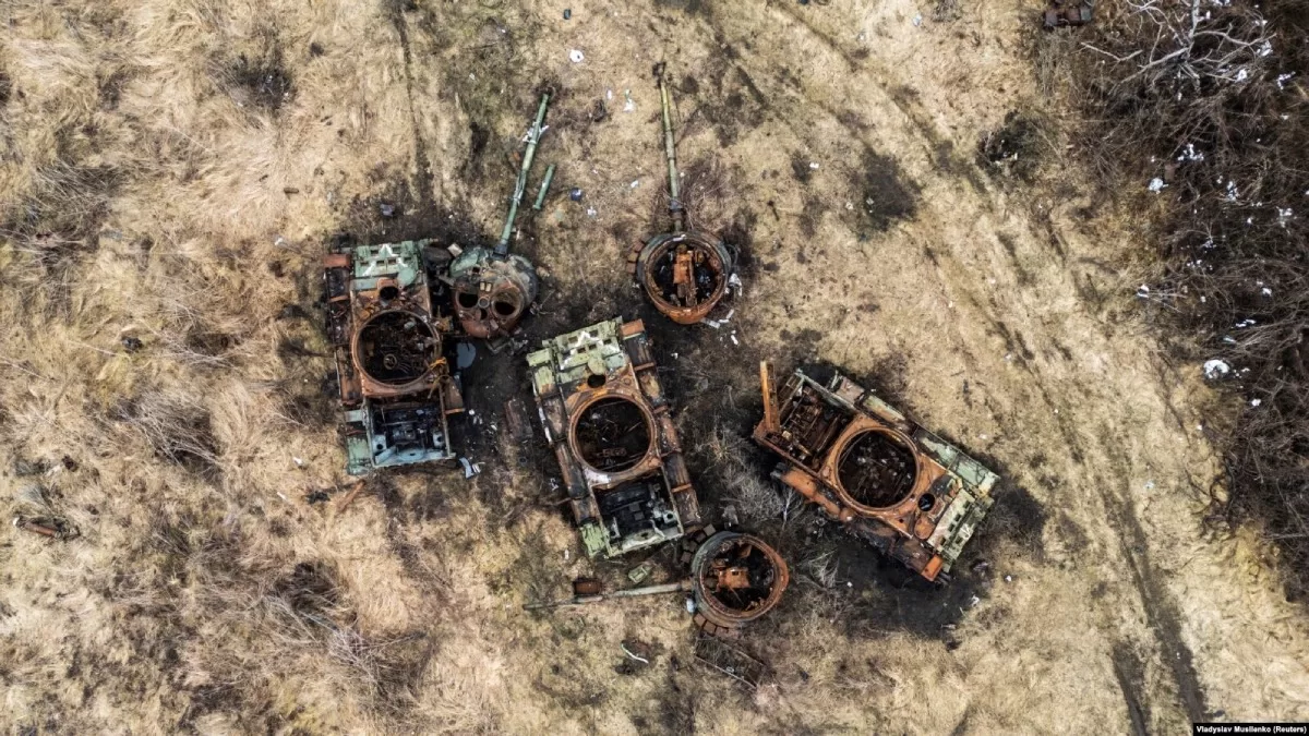 Уничтоженные российские танки в Донецкой области. Архивное фото / Фото Reuters