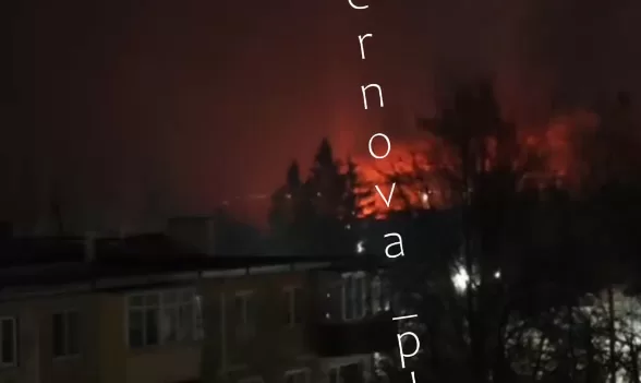 Пожежа на заводі, що працює на російську оборонку, зафіксована в Єфремові / Скріншот