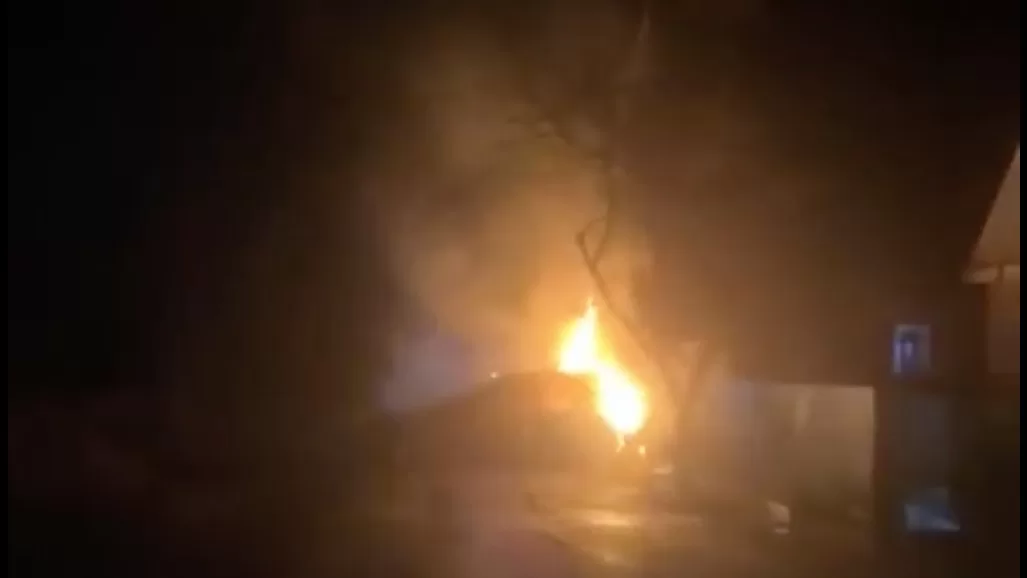 Горить Audi Q7 / Скріншот відео