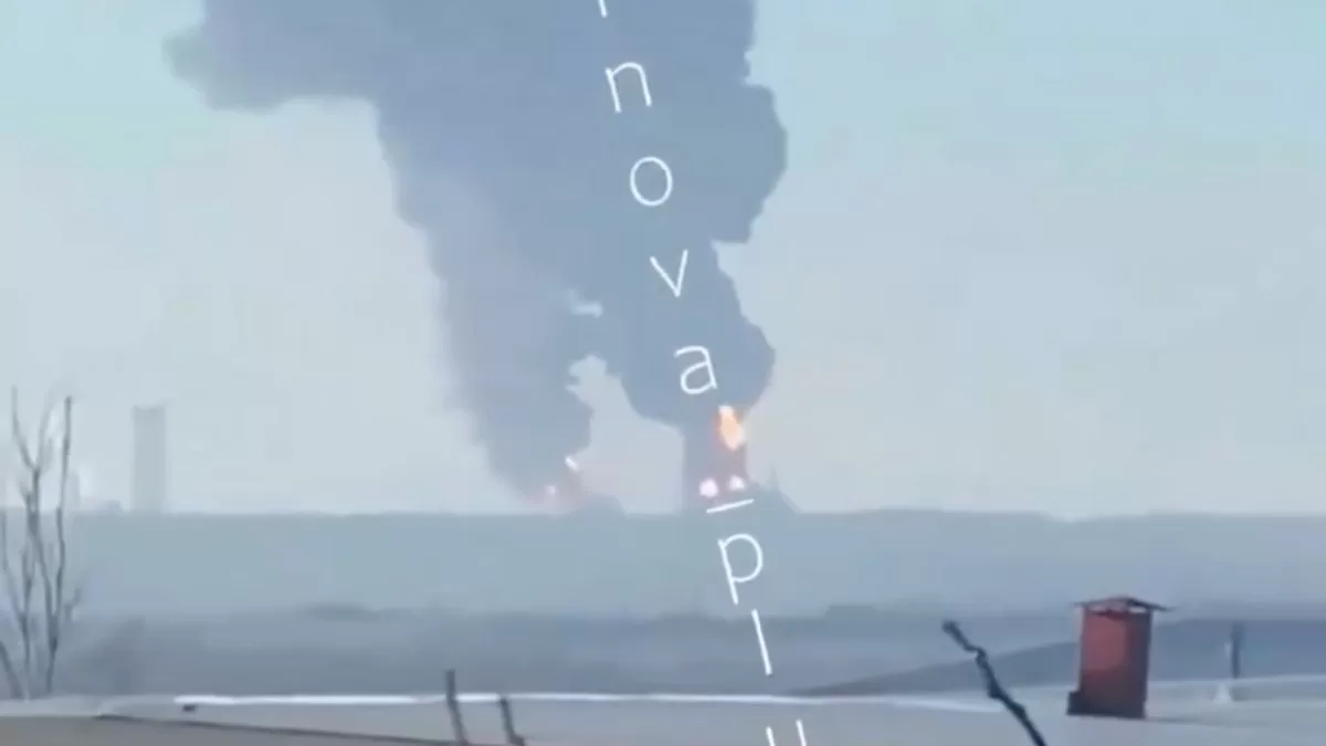 Пожежа на Новошахтинскому НПЗ / Скріншот відео