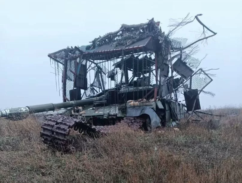 Уничтоженный российский танк / Фото: t.me/lost_warinua