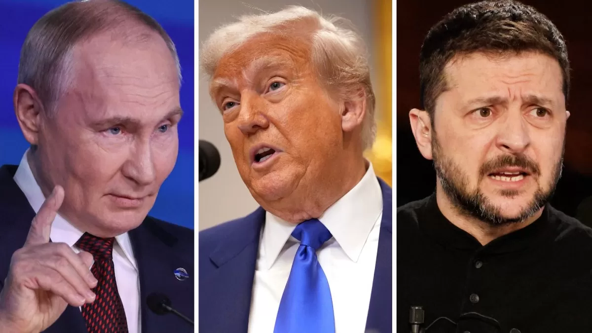 Путін, Трамп, Зеленський / Колаж Bloomberg