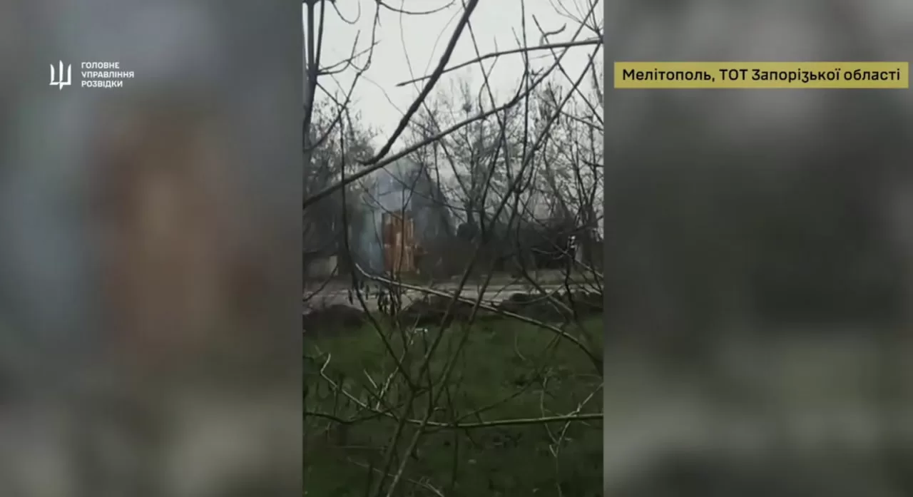 Место удара ГУР по оккупантам в Мелитополе / Скриншот