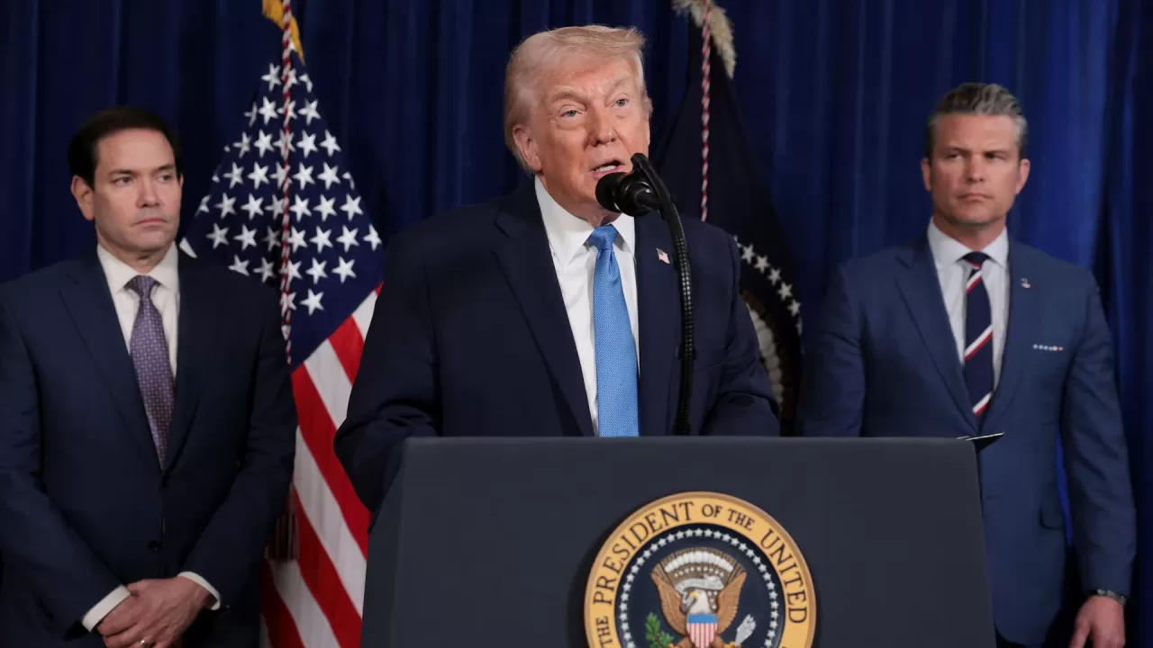 Президент США Дональд Трамп виступає під час прес-конференції після удару США по Венесуелі, 3 січня 2026 року / Фото Reuters