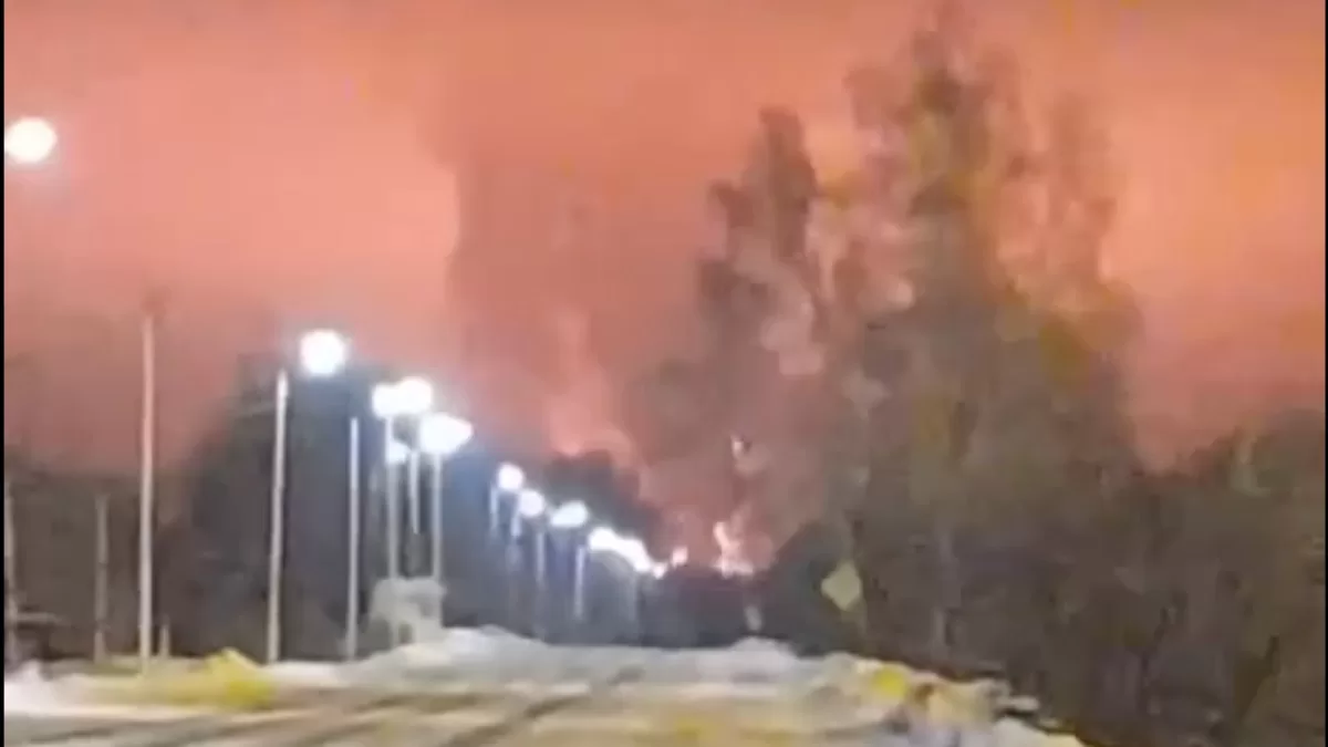 Пожар на ООО «Усманская нефтебаза» / Скриншот видео