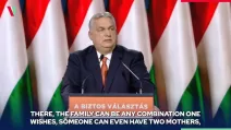 Виктор Орбан на съезде своей партии «Фидес» в Будапеште / Скриншот видео