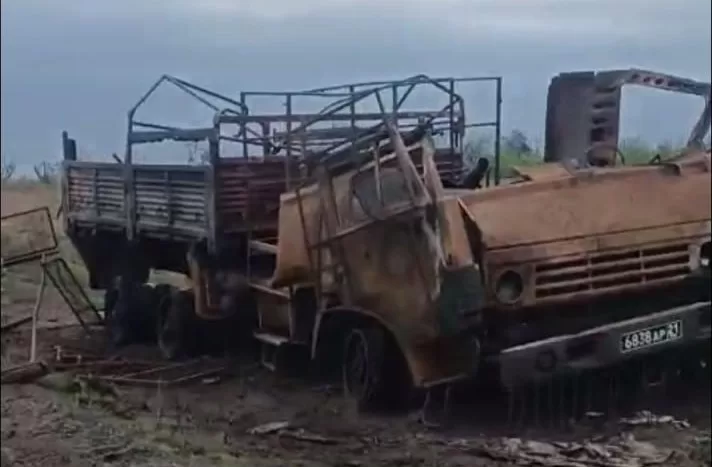 Знищена російська вантажівка / Фото ілюстративне: t.me/lost_warinua