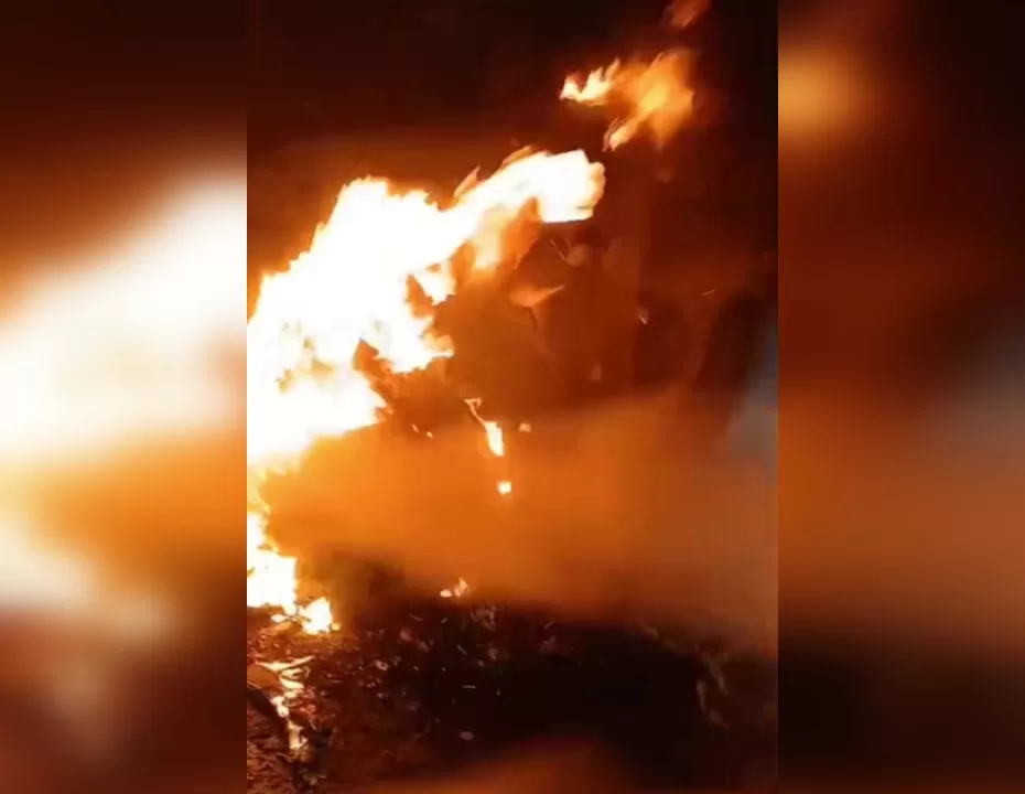 Пожежа на блокпосту після влучання КАБ на Харківщині / Скриншот