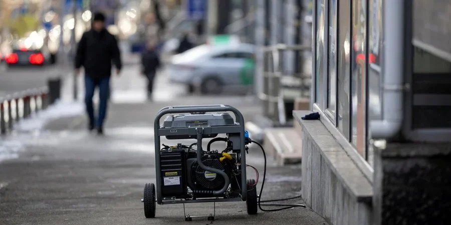 Генератор на улице в Киеве / Фото: REUTERS/Thomas Peter