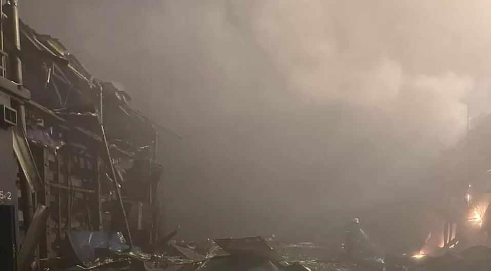 Пожежа після атаки на порт Південний / Фото: АМПУ