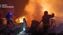 Fire after the Russian attack on Zaporizhzhia / Photo: State Emergency Service
