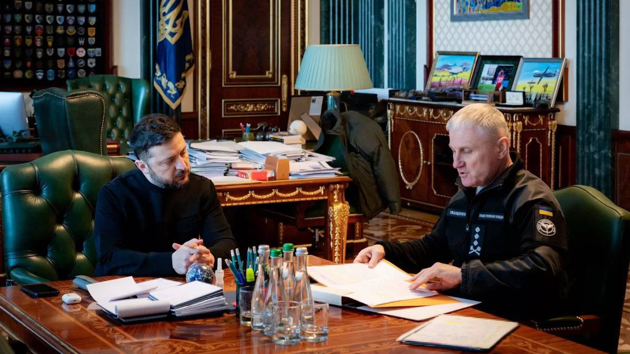 Head of the Main Intelligence Directorate Oleg Ivashchenko at a briefing with the president. 17 January 2026 / Photo: Office of the President