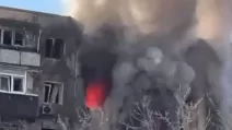 Пожар после попадания российского БпЛА / Скриншот