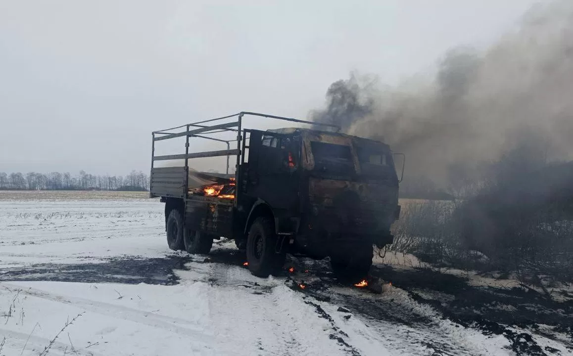 Знищена російська вантажівка / Фото: t.me/lost_warinua