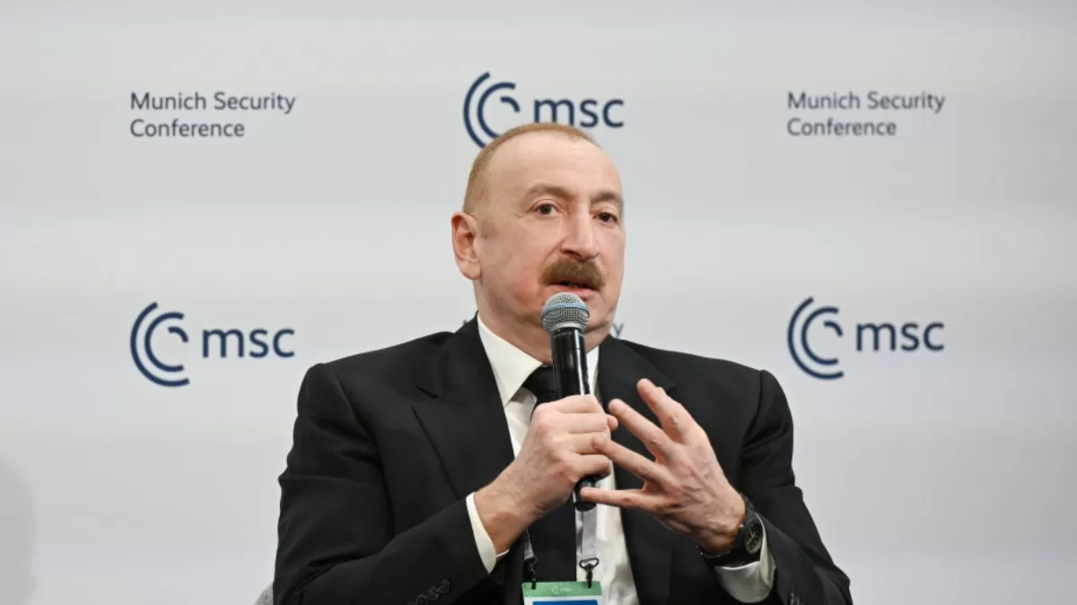 Президент Азербайджану Ільхам Алієв виступає на Мюнхенській конференції / Фото Report.az