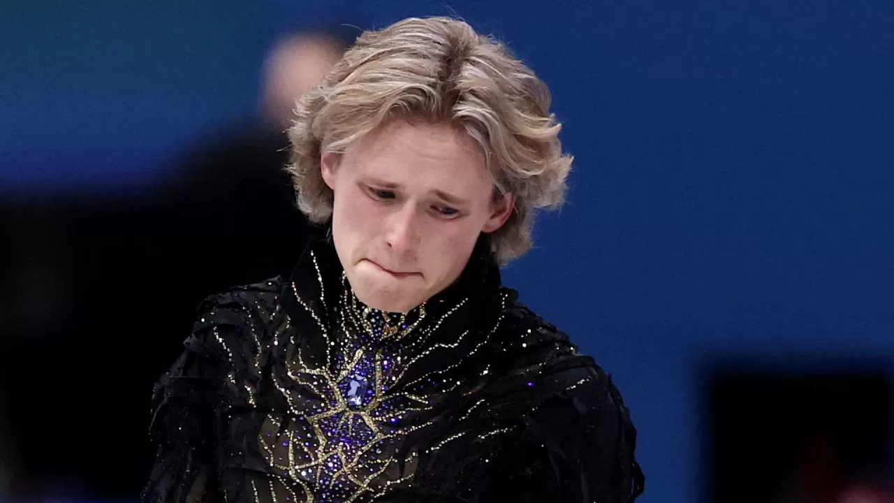 Ілля Малінін після свого виступу під час довільної програми 13 лютого 2026 / Фото Reuters