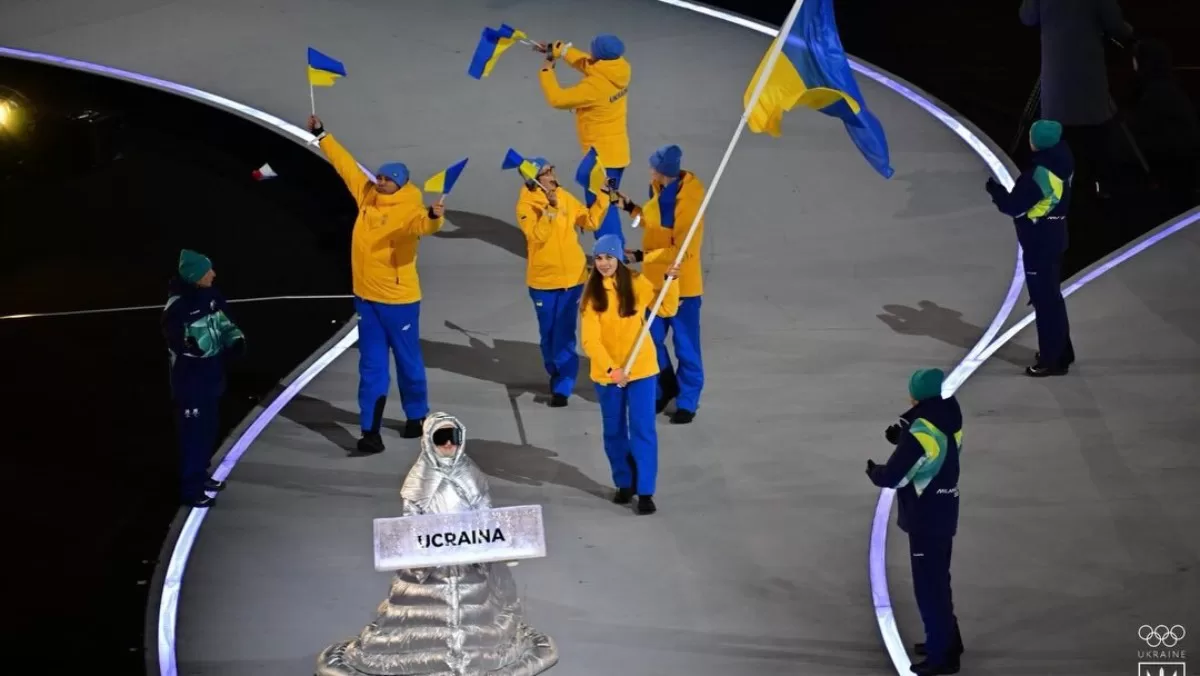 Українські олімпійці на відкритті ОІ в Мілані / Фото НОК України