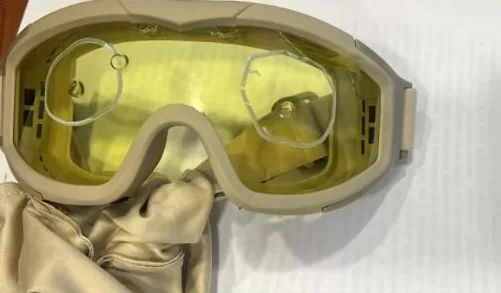 Некачественные баллистические очки-маски для ВСУ / Фото: ОГП
