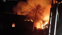 Fire at the site of the Russian attack on the Zaporizhia region / Photo: State Emergency Service